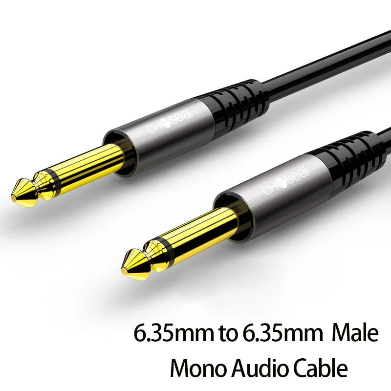 6.35mm mono instrument cable with gold-plated connectors