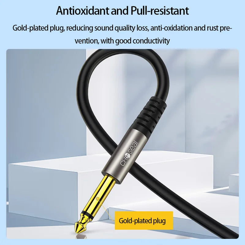 Premium mono instrument cable showing flexible design and gold connectors