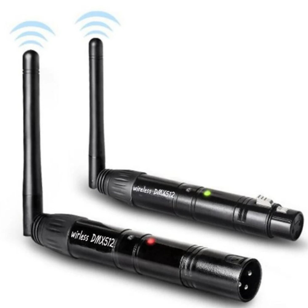 2.4G wireless DMX controller showing triple-color LED status indicators