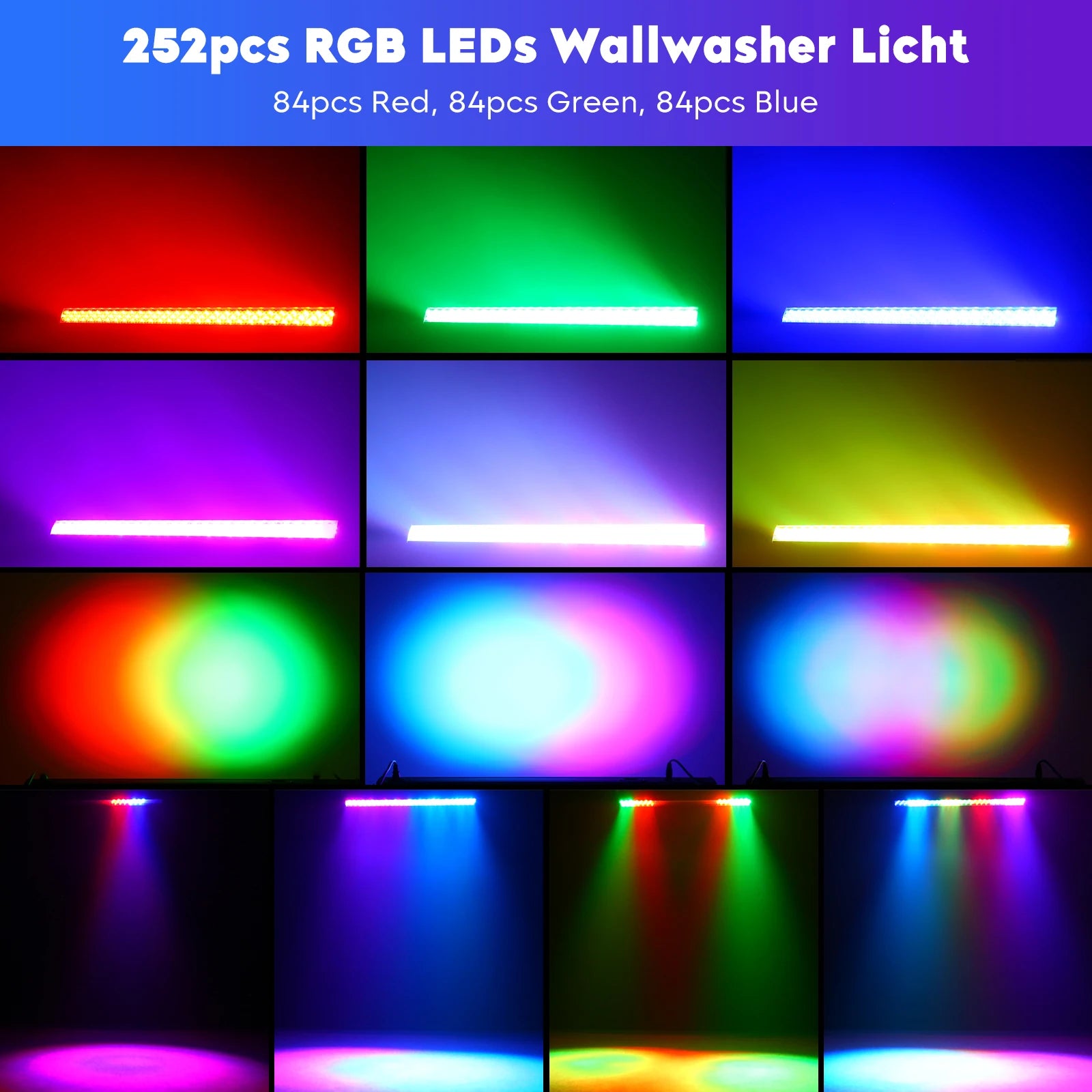 36W DMX512 Wall Washer Lights with various color effects for professional stage lighting