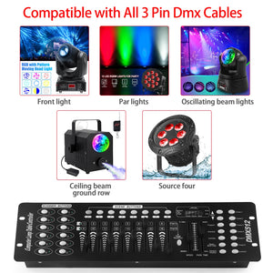 DJ light controller with MIDI function and built-in microphone for music triggering