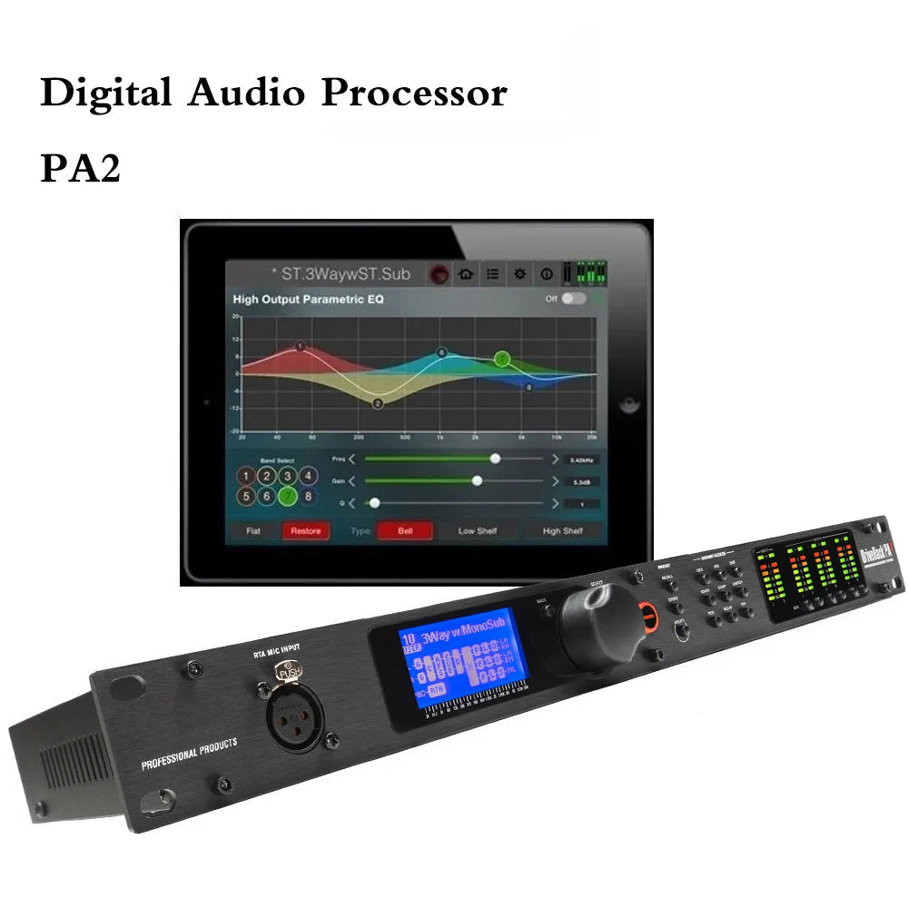 Audio management system display showing crossover configuration interface