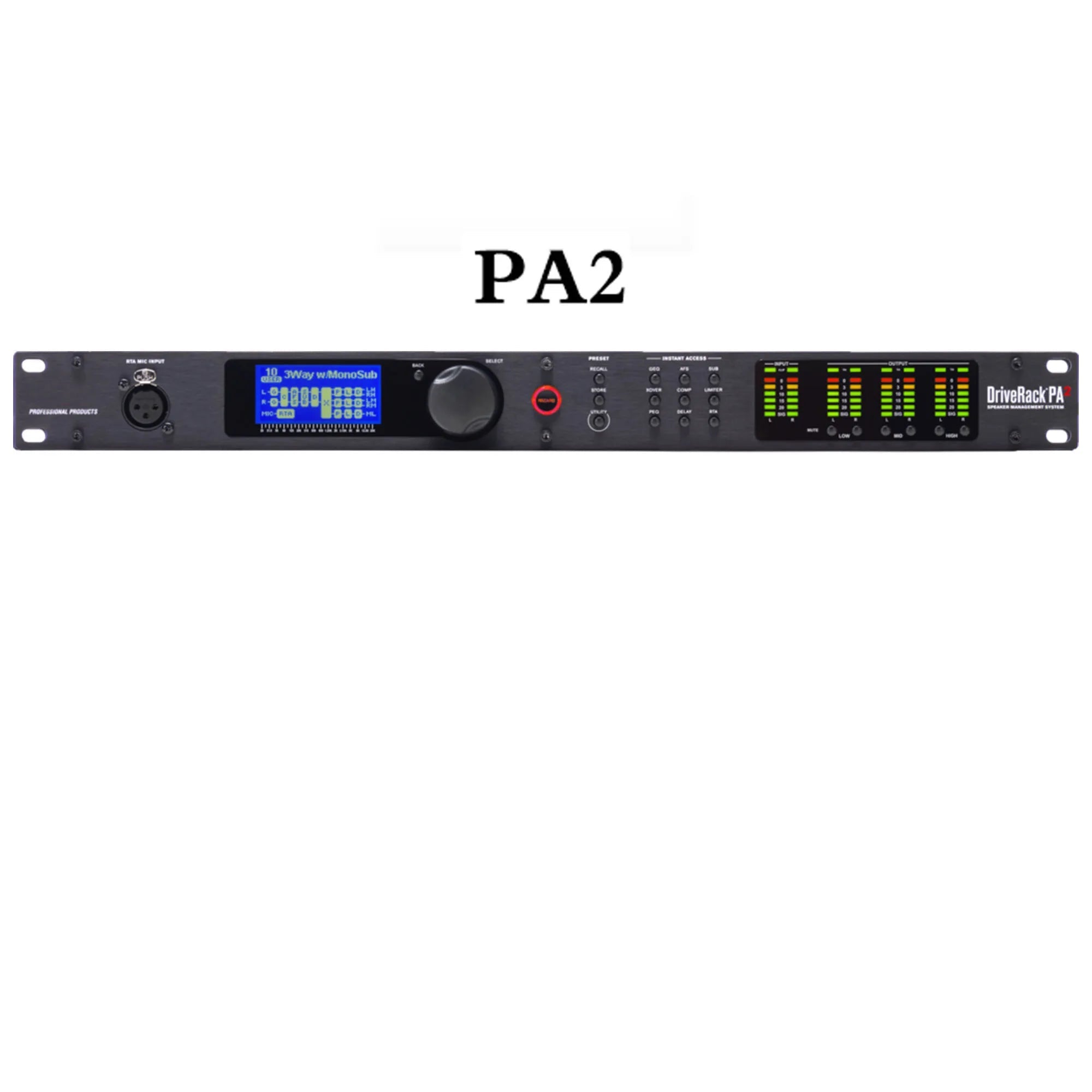 Audio processor with 2 inputs and 6 outputs for professional sound management