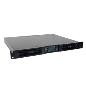 GaN technology 4-channel digital amplifier with 3000W capacity in compact 1U chassis side view