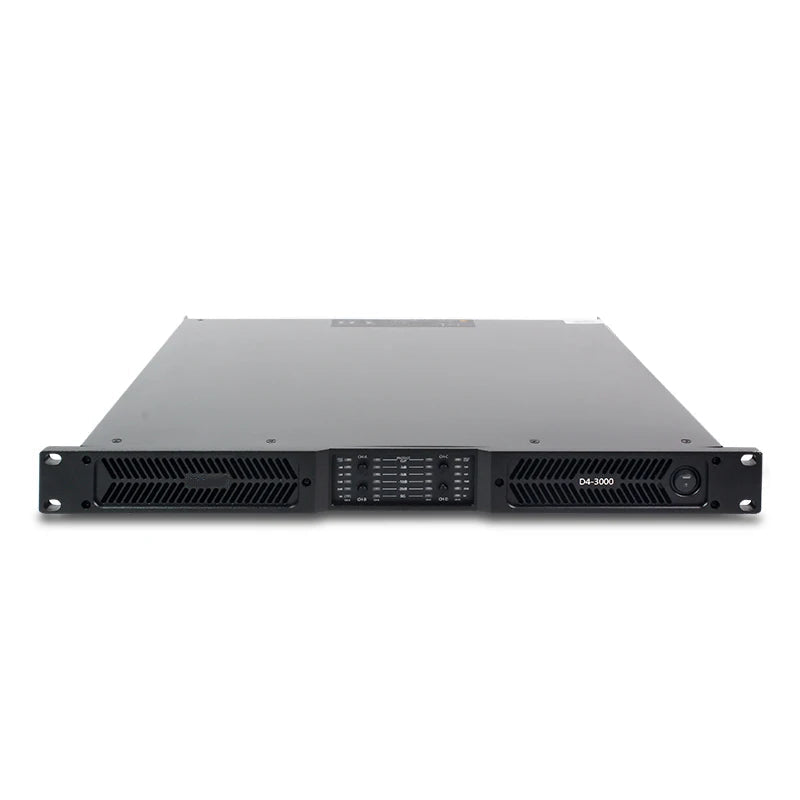 High-power 4-channel digital amplifier with 6500W capacity in 1U chassis