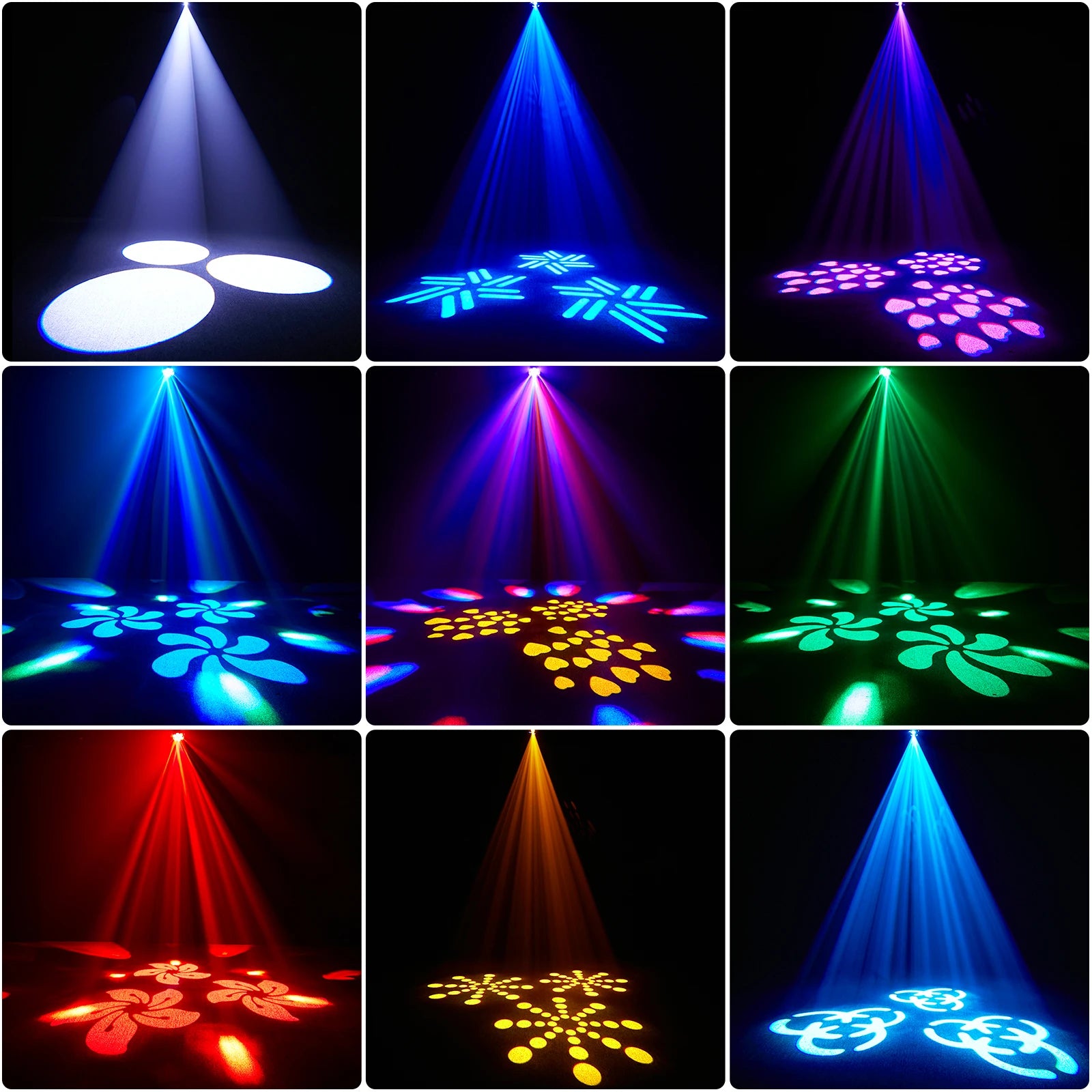 150W Stage Light with Ra≥90 color rendering and 7 gobos in action
