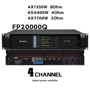 FP 20000Q Series Amplifier rear view with Speakon connections and XLR inputs