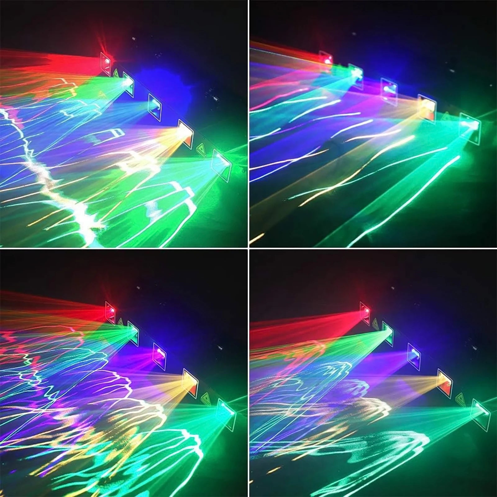 DMX-controlled laser light with 5 color outputs in action at a club event