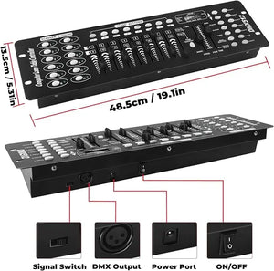DMX 512 Controller with 192 channels and 8 precision sliders in black