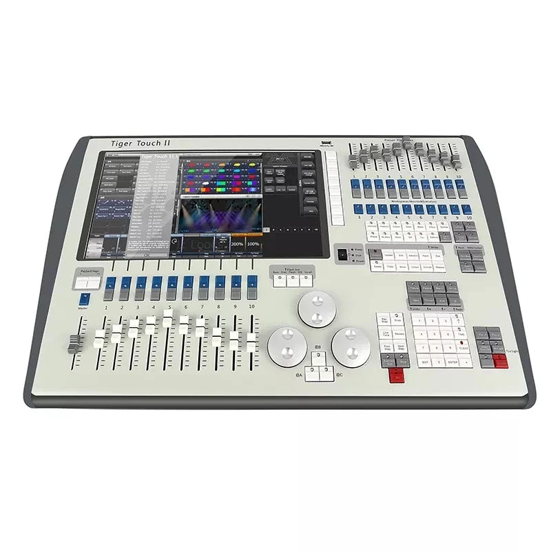 Touchscreen interface of advanced DMX lighting controller with Titan OS