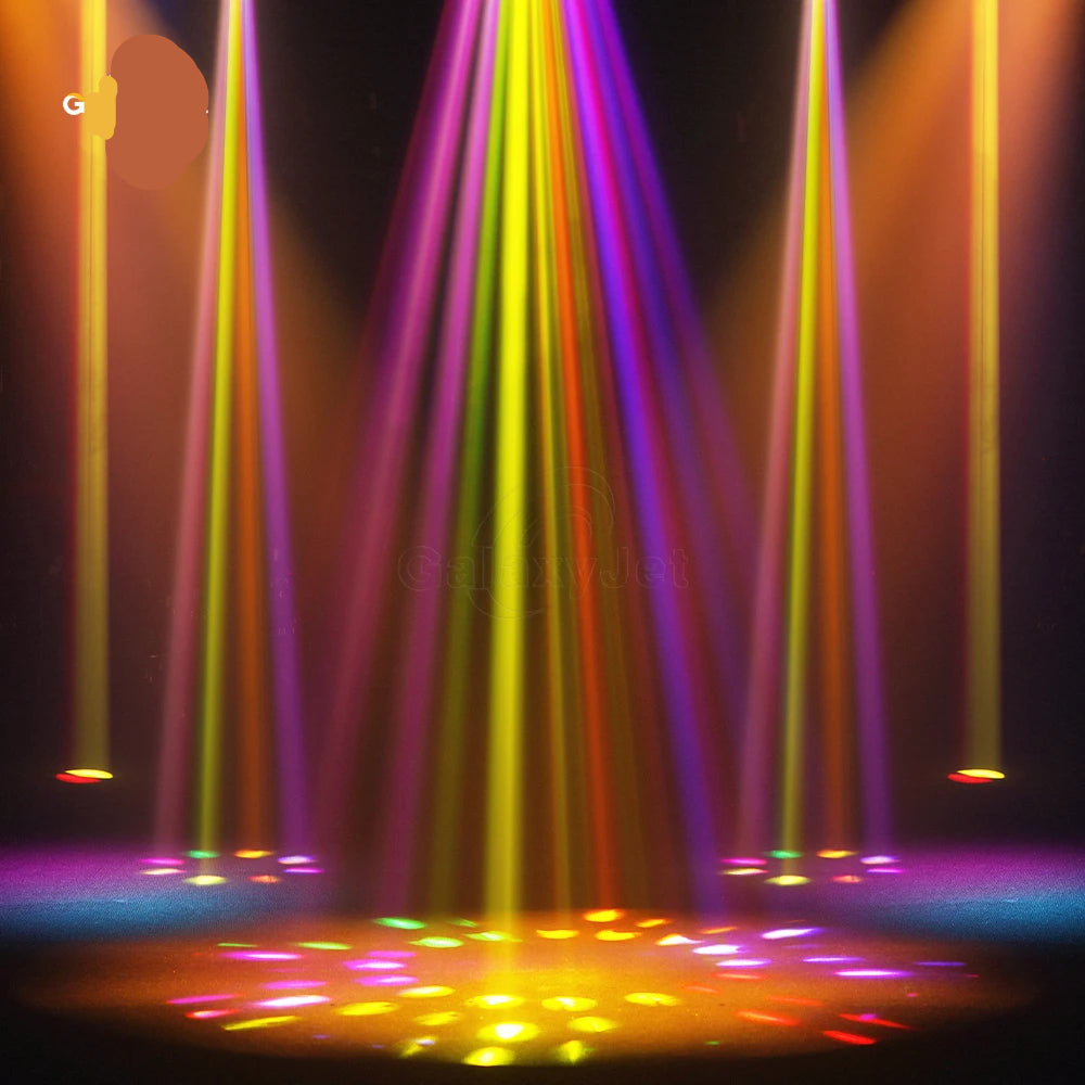 High-output moving head light showing 14-color wheel and dual prism effects